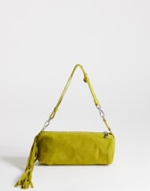Topshop Jemma real leather tassel shoulder bag in green