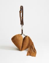 Topshop Jemma real leather tassel shoulder bag in tan