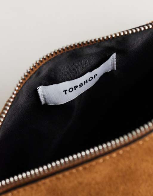 Topshop Jemma small real leather tassel shoulder bag in tan, 4 of 4
