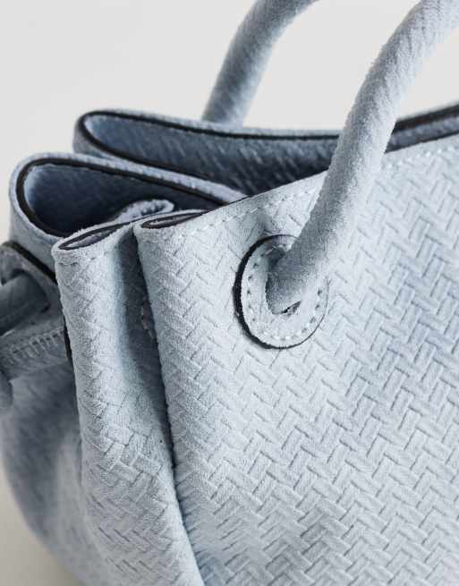 Topshop - Jenny - Borsa piccola intrecciata in camoscio sintetico blu, 2 di 4
