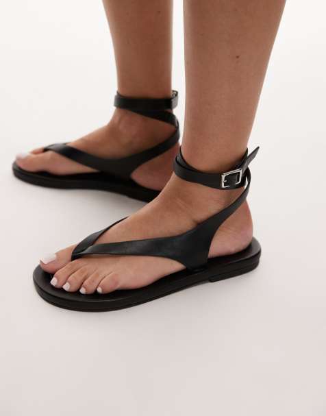 Topshop - Jeremiah - Sorte sandaler med tårem - view 1