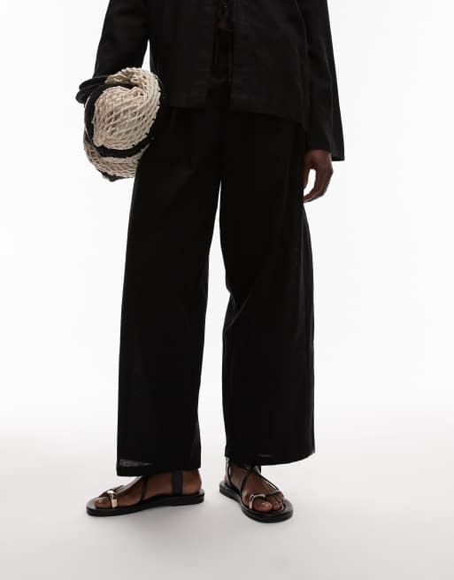 Topshop Jerry flat sandals with metal detail in black