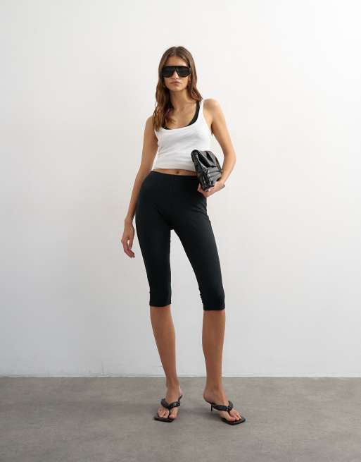 Topshop jersey capri leggings in black, 5 of 5