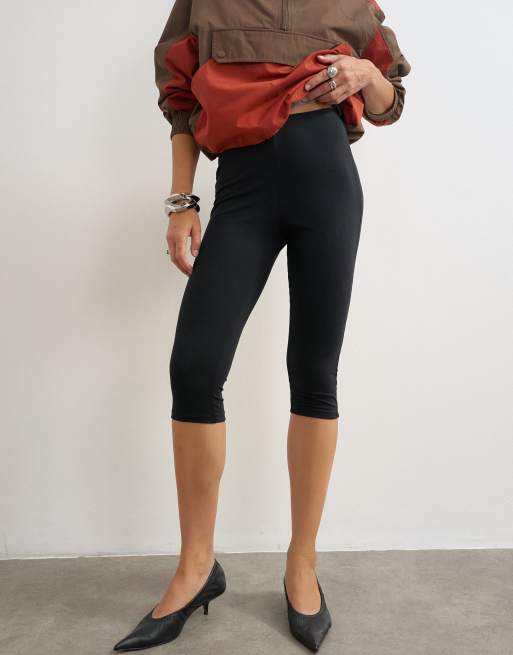Topshop jersey capri leggings in black, 4 of 5