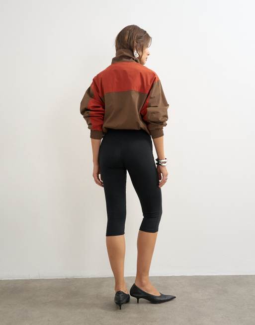 Topshop jersey capri leggings in black, 5 of 5