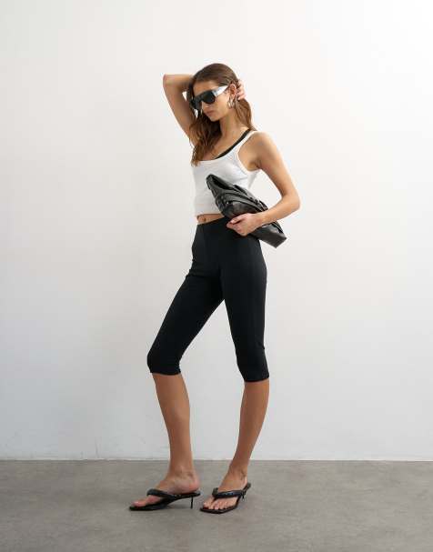Topshop Jersey-Capri-Leggings in Schwarz - view 1