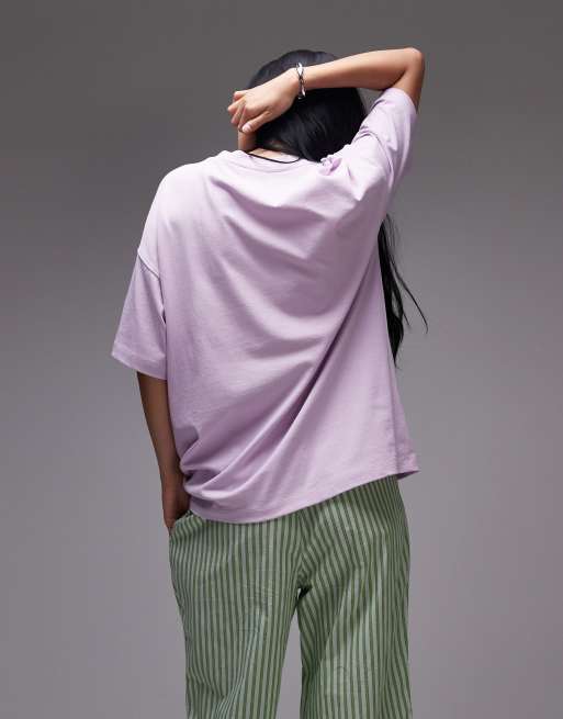 Topshop jersey Copa Cabana graphic boxy t-shirt in purple, 4 of 4