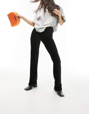 Topshop Elasticated Pinseam Tailored Jogger In Black In Black