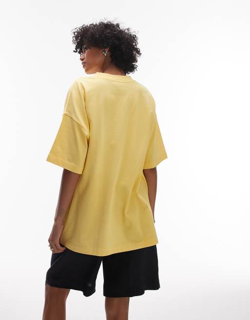 Topshop jersey graphic Musee du Marais oversized T-shirt in yellow
