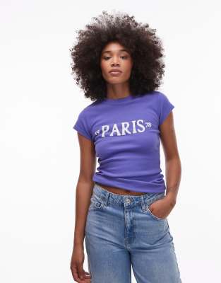Topshop Jersey Graphic Paris 1978 Boxy T-shirt