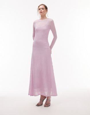 Topshop jersey long sleeve maxi dress in lilac