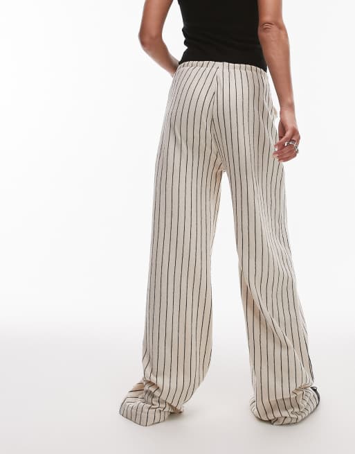 Topshop jersey towelling stripe trouser in mono print, 4 of 5