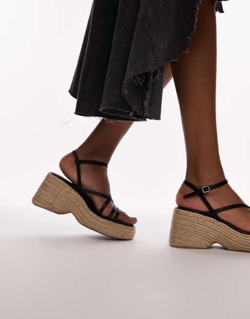 Topshop Jess espadrille wedge in black, 2 of 4