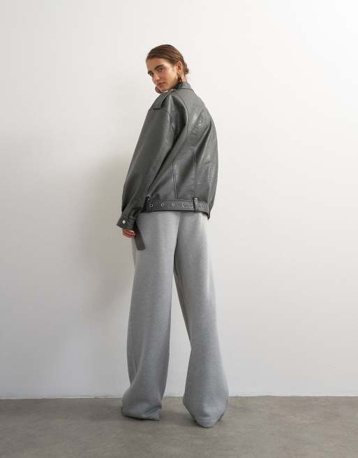 Topshop jogger droit à taille fine gris chiné, 2 de 5