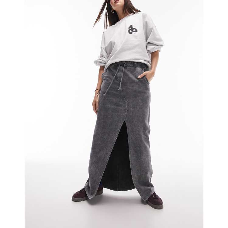 NATHGAM Womens Drawstring Midi Cargo Skirt Trendy Y2K Skirts