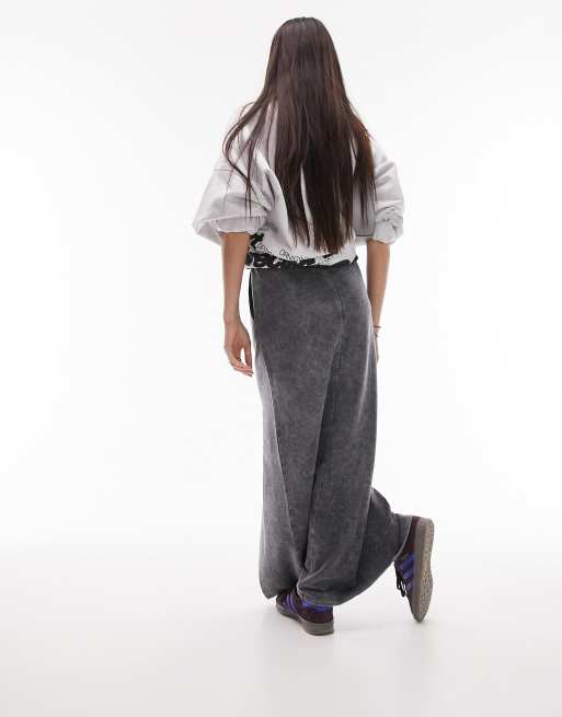 Topshop jogger maxi skirt in dark gray | ASOS