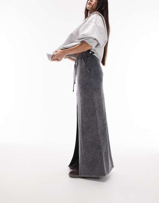 Topshop jogger maxi skirt in dark gray | ASOS