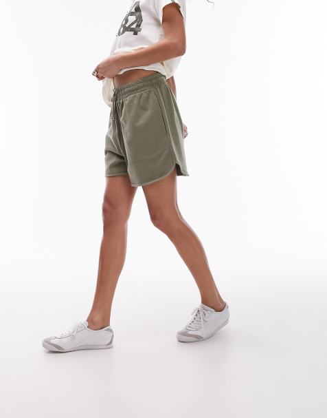 Topshop jogger short in khaki - view 1