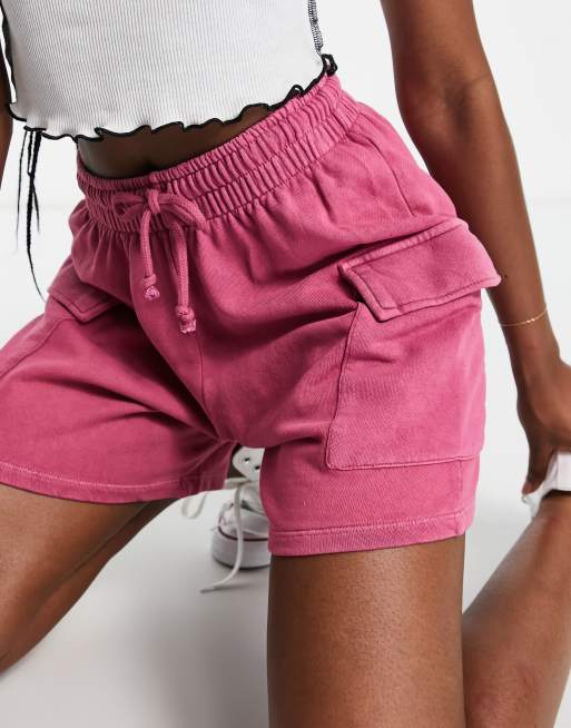 jogger short with cargo pockets in pink ASOS