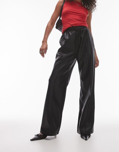 Topshop - Joggers neri in pelle sintetica - view 1