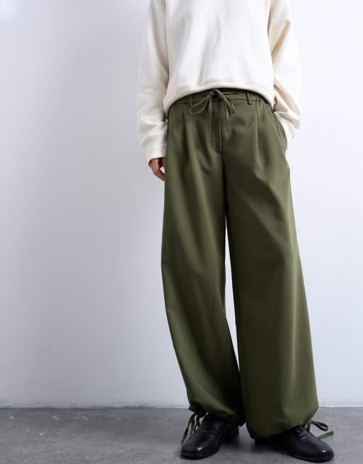 Topshop - Joggers sartoriali a palloncino color oliva, 2 di 5