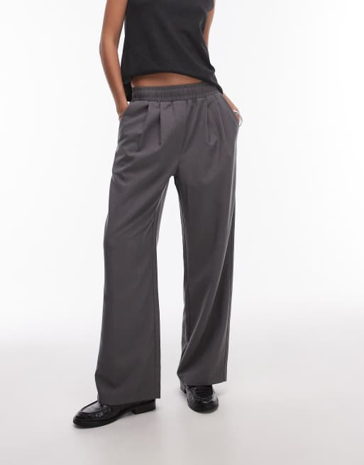 Topshop - Joggers sartoriali con pieghe color ardesia, 2 di 5
