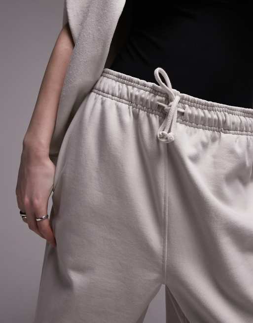 Topshop – Joggersy oversize w kolorze ecru z mankietami, 4 z 5