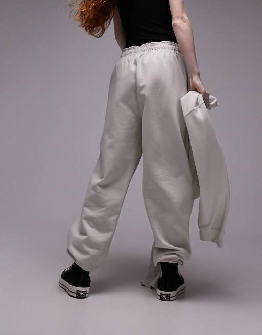 Topshop – Joggersy oversize w kolorze ecru z mankietami, 5 z 5