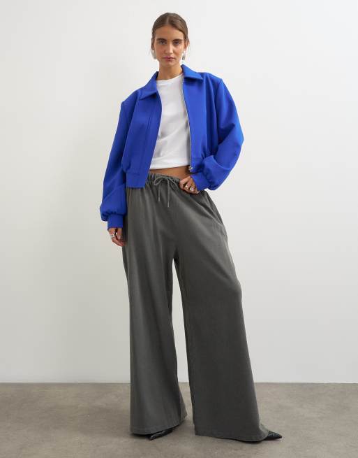 Topshop joggersy ze średnim stanem w szarym spraniu, 2 z 5
