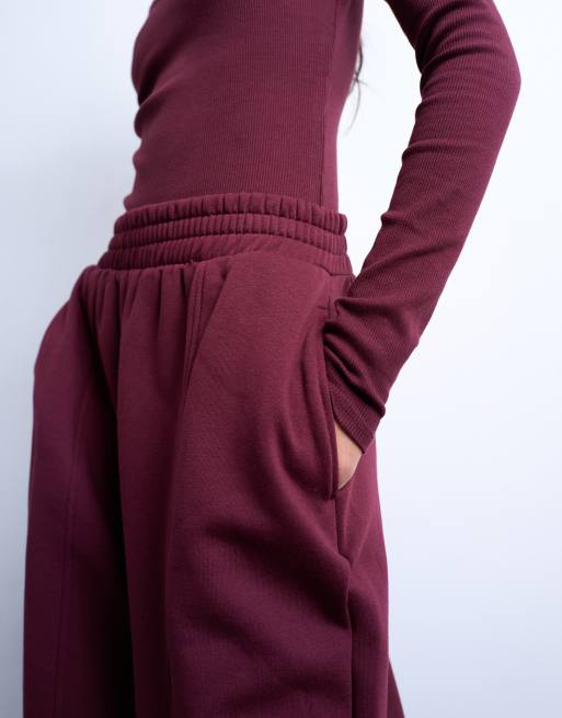 Topshop - Joggingbroek met ballonpijpen in bordeauxrood, 5 van 5