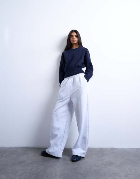 Topshop – Jogginghose in Aschgrau mit geradem Bein - view 1