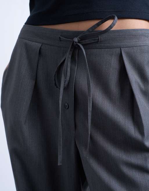 Topshop – Jogginghose in Grau mit Boxershorts-Bund und Tunnelzug, 4 von 5