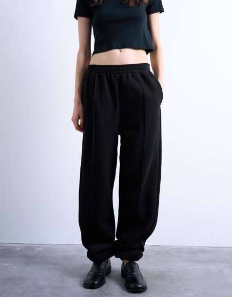 Topshop – Jogginghose in Schwarz mit Biesen und Bündchen - view 1