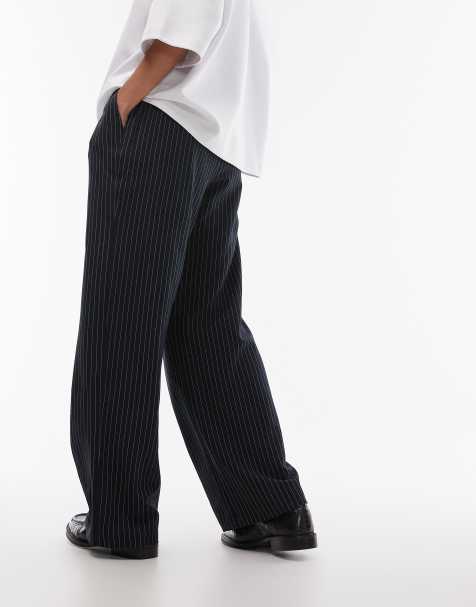 Topshop – Jogginghose in Schwarz mit Kontrastnaht und Nadelstreifen - view 1