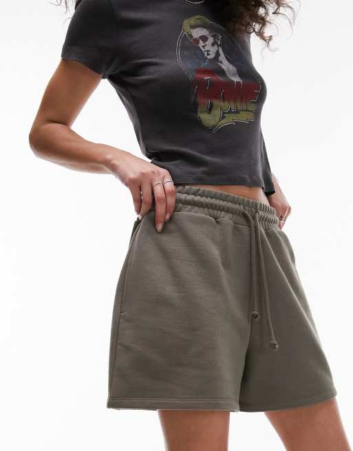 Topshop Joggingshorts i khaki ASOS