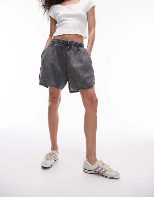 Topshop - Joggingshorts i vasket sort syrevask