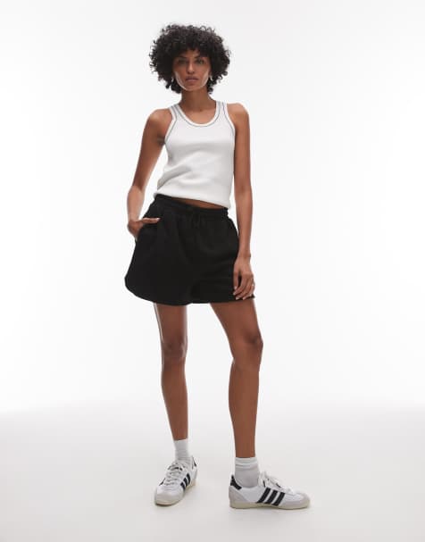Topshop – Joggingshorts in Schwarz mit Biesen - view 1