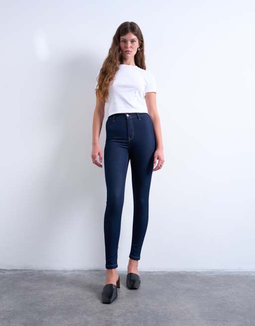Topshop – Joni – Ciemnoniebieskie obcisłe jeansy z wysokim stanem, 2 z 7