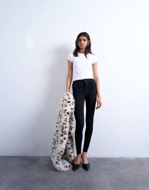 Topshop Joni high rise super skinny jean in black