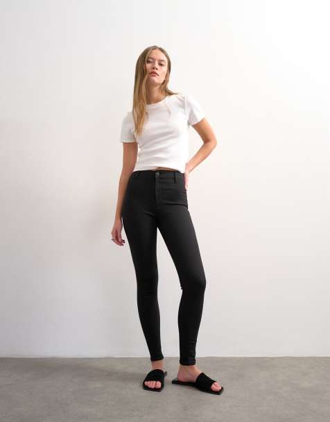 Topshop Joni high rise skinny jean in black