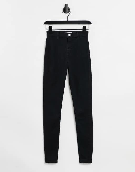 Topshop – Joni – Czarne, obcisłe jeansy ze szlufkami