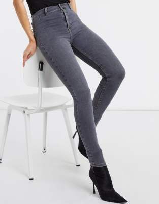 topshop joni jeans grey