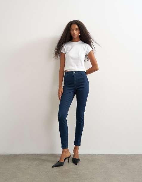 Topshop Joni high rise skinny jean in indigo rinse - view 1