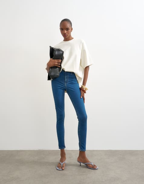 Topshop Joni high rise skinny jean in vintage blue - view 1