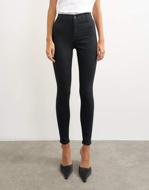 Topshop Joni high rise skinny jeans in black, 2 of 5