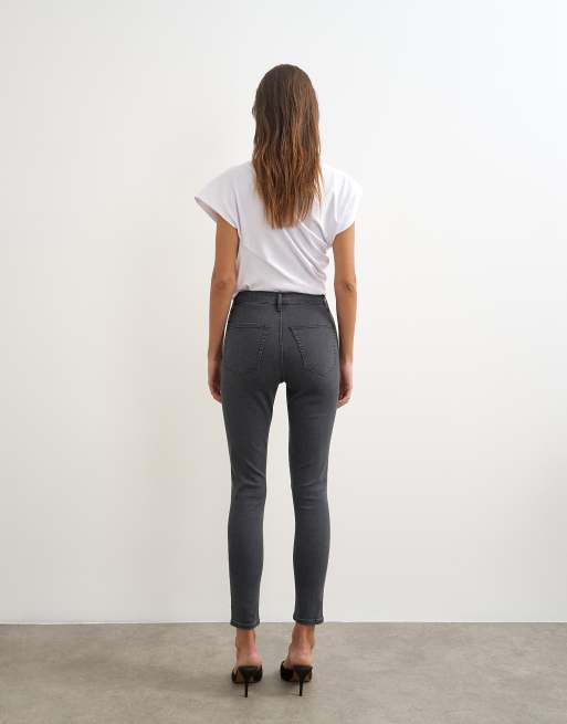 Topshop Joni high rise skinny jeans in washed black, 5 of 5