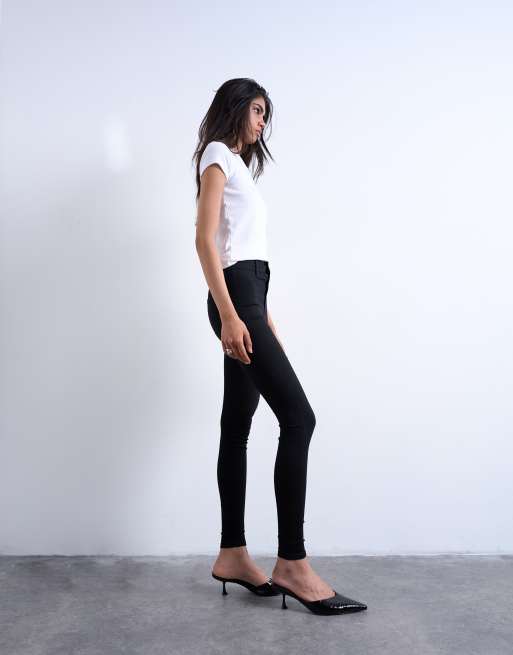 Topshop Joni high rise super skinny jean in black, 3 of 7
