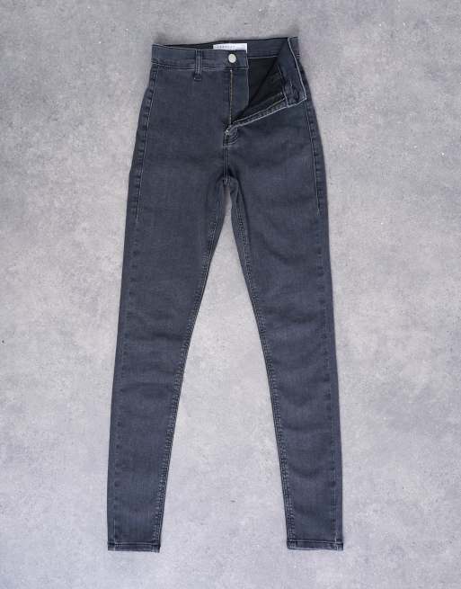 Topshop Joni high rise super skinny jean in washed black ASOS
