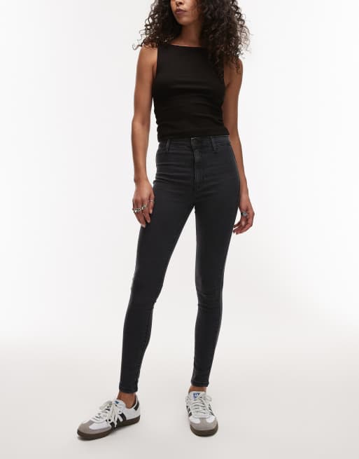 Topshop Joni high rises super skinny jean in washed black