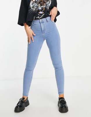 Topshop Joni Jeans In Bleach-blue In Blue